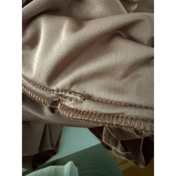 Revelry Aurora Rust Velvet Dress Women Size 8 One Shoulder Slit Bridesmaid -Flaw - Picture 10 of 15